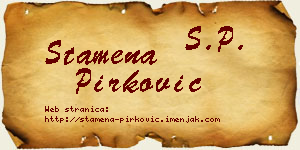 Stamena Pirković vizit kartica